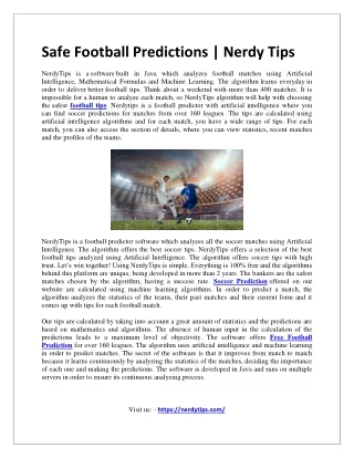 safe football predictions nerdy tips