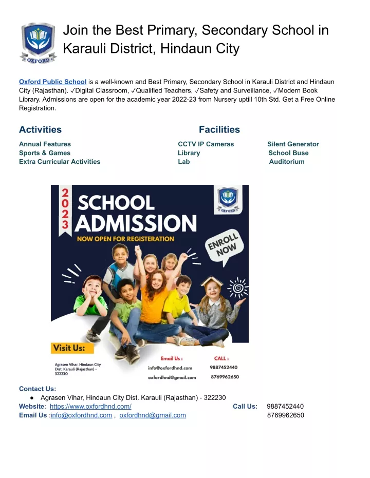 join the best primary secondary school in karauli