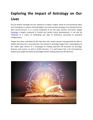 exploring the impact of astrology on our lives