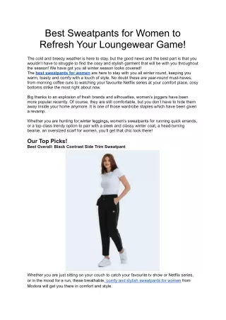 Best Sweatpants for Women