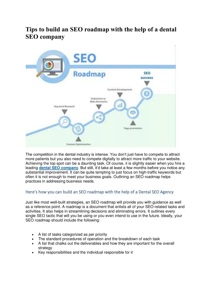 tips to build an seo roadmap with the help