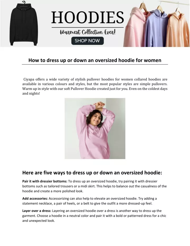 how to dress up or down an oversized hoodie