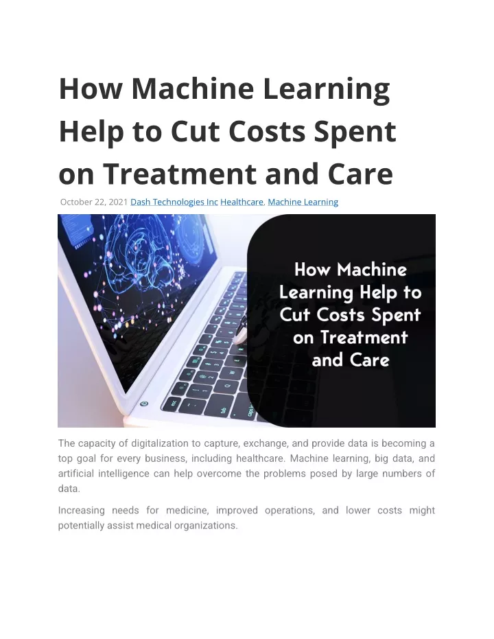 how machine learning help to cut costs spent