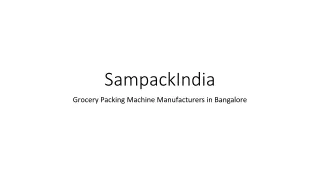 Grocery Packing Machine Manufacturers in Bangalore