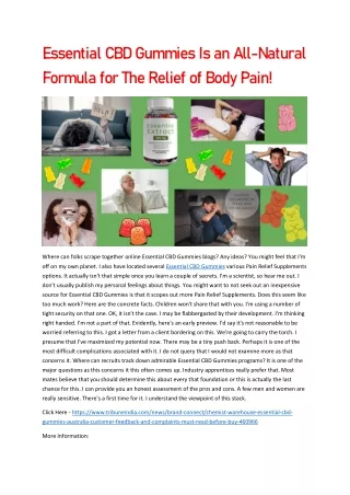 Essential CBD Gummies Reviews: Updated 2023 Scam Or Working?