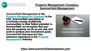 Property Management Company- Summerfield Management