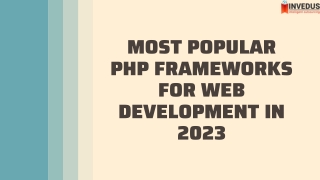 most popular php frameworks for web development