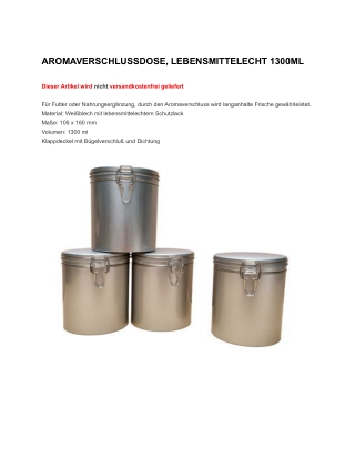 AROMAVERSCHLUSSDOSE, LEBENSMITTELECHT 1300ML