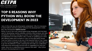 top 6 reasons why python will boom