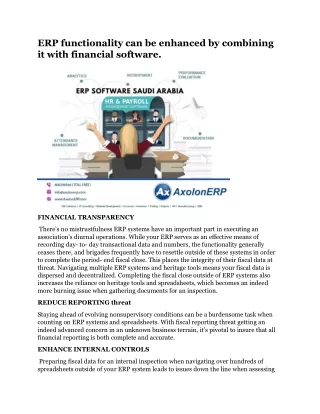 erp functionality can be enhanced by combining