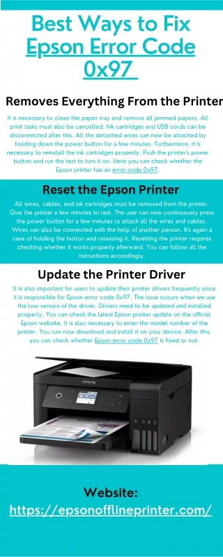 Epson Error Code 0x97  [Solved]