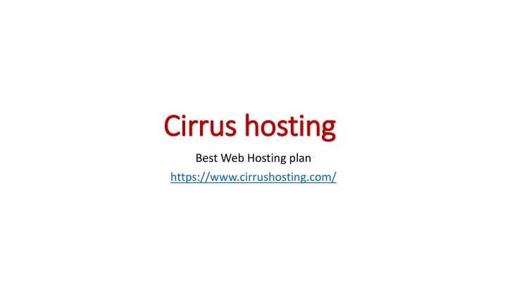 cirrus hosting