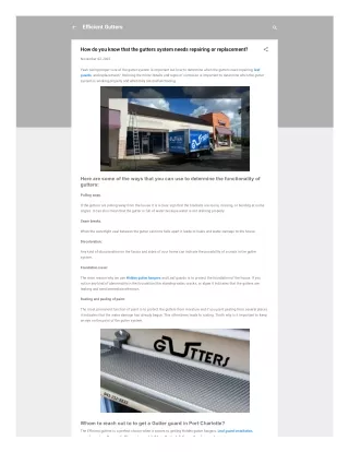 How do you know that the gutters system needs repairing or replacement?