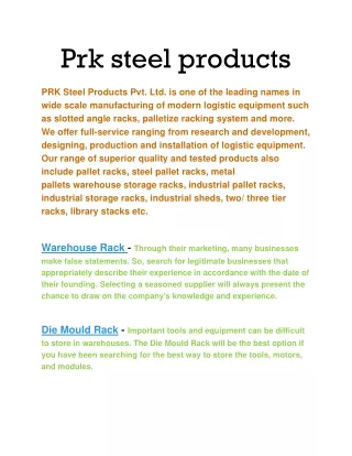 Prk steel products