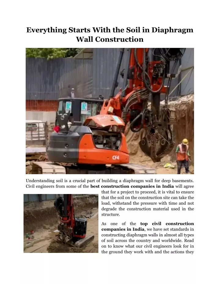 everything starts with the soil in diaphragm wall