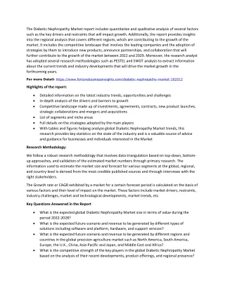 the diabetic nephropathy market report includes