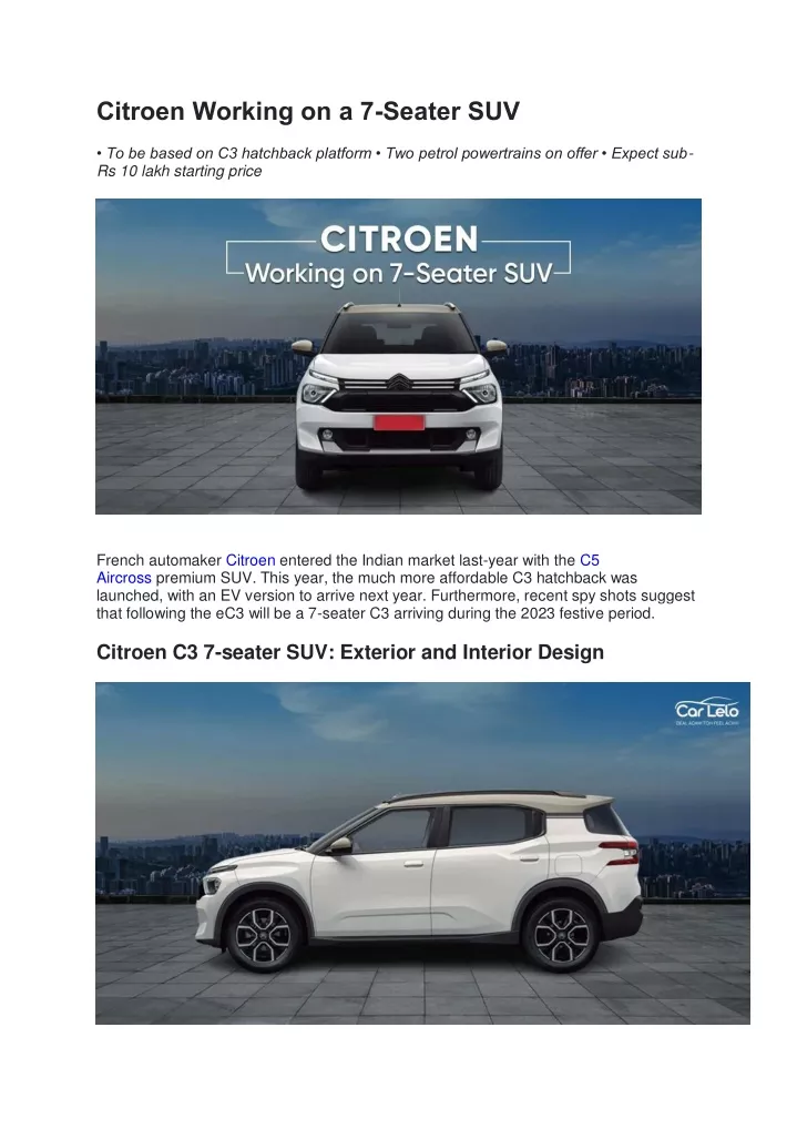 citroen working on a 7 seater suv