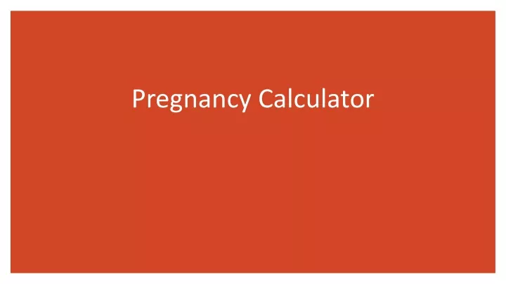 pregnancy calculator