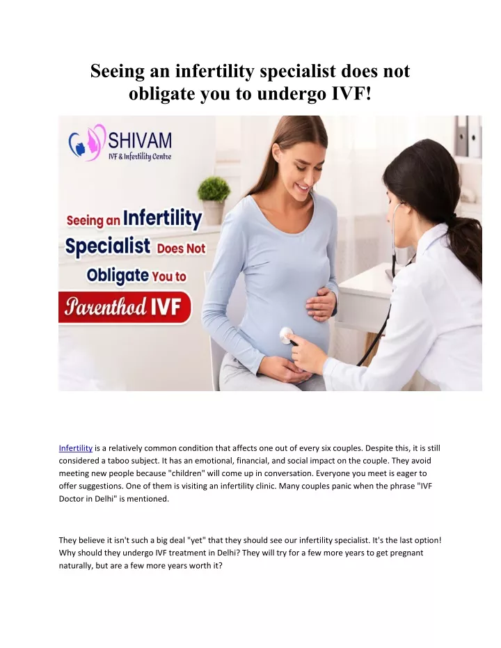 seeing an infertility specialist does