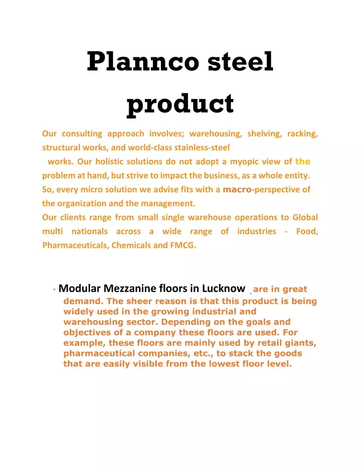 plannco steel product