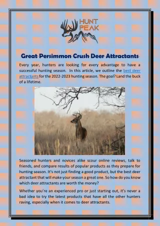 Great Persimmon Crush Deer Attractants