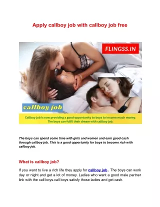 apply callboy job with callboy job free
