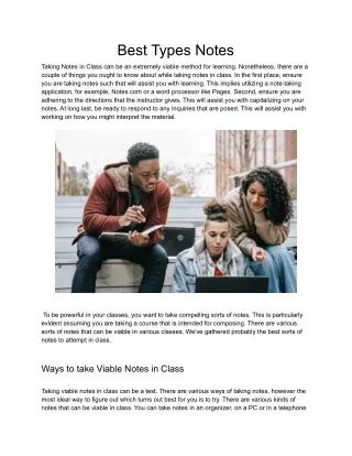 Types Notes