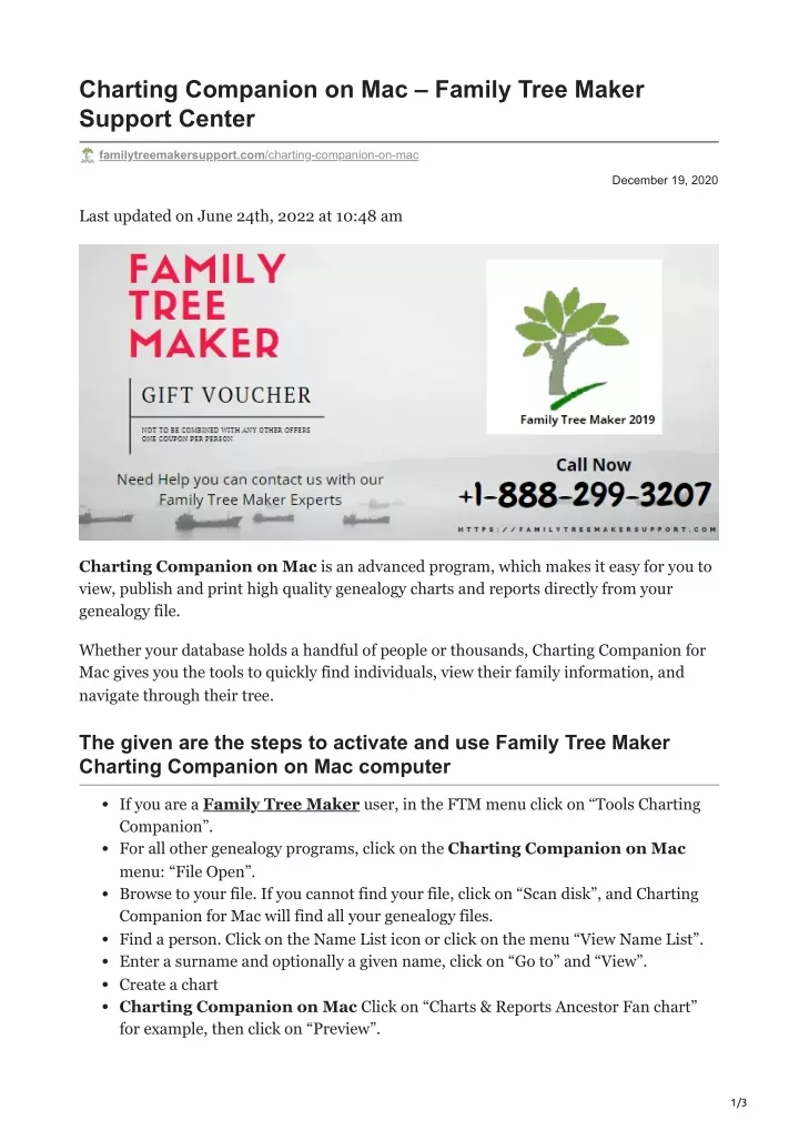 charting companion on mac family tree maker