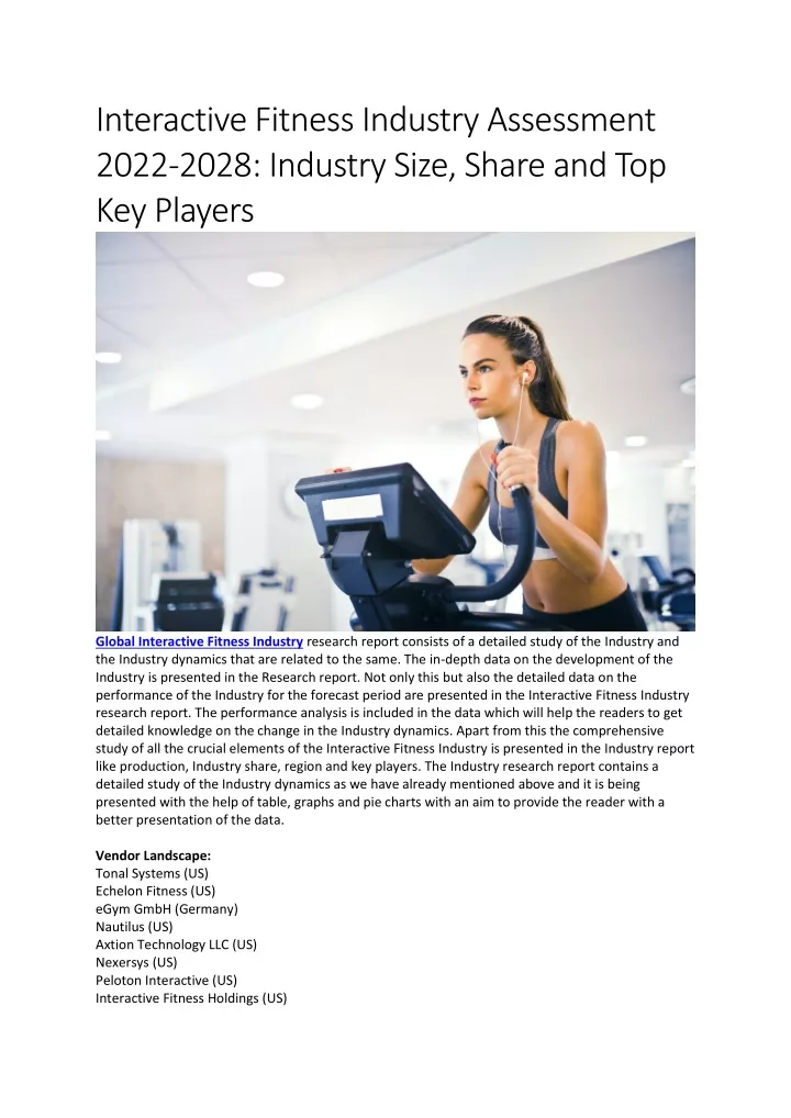 interactive fitness industry assessment 2022 2028