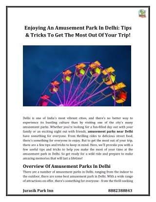 enjoying an amusement park in delhi tips tricks
