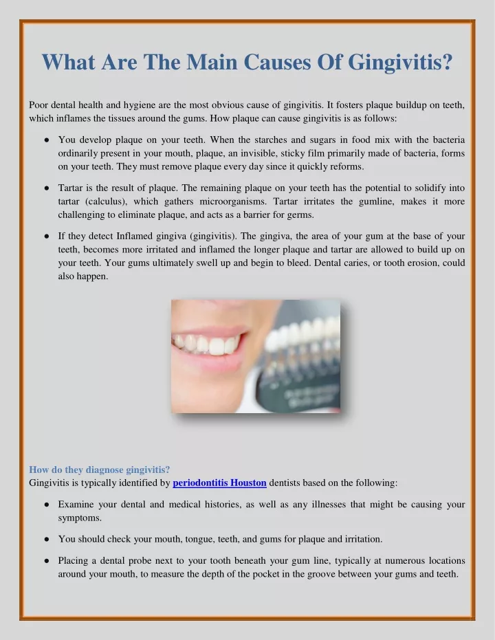 what are the main causes of gingivitis