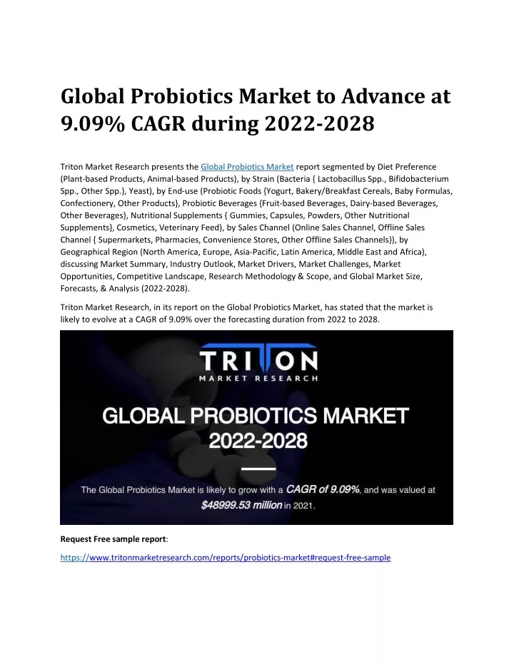 global probiotics market to advance at 9 09 cagr