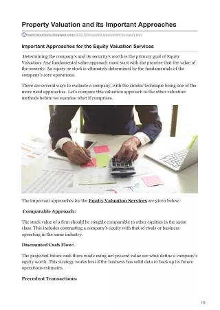 property valuation and its important approaches