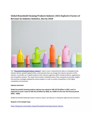 global household cleaning products industry 2022