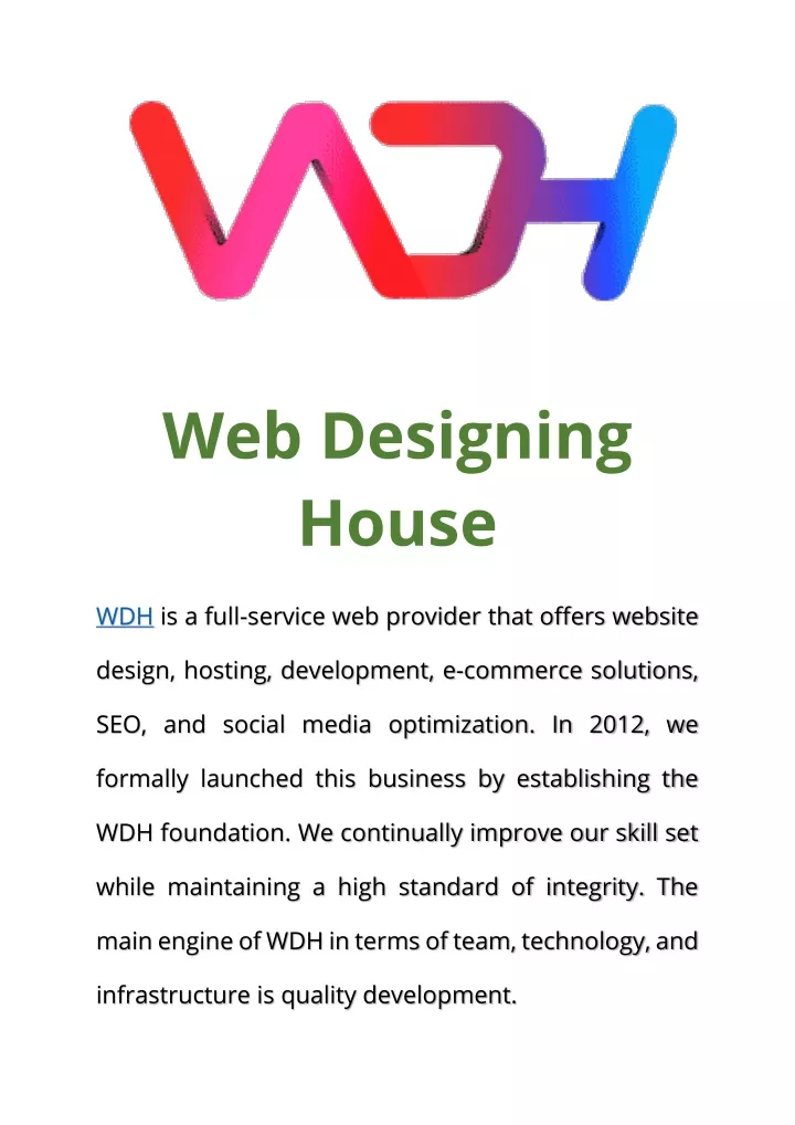 web designing house