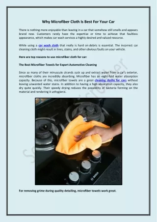 why microfiber cloth is best for your car