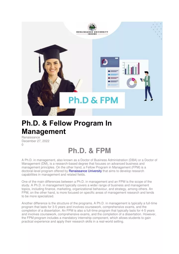 ph d fellow program in management renaissance