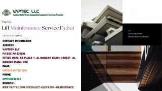 Explore The Leading Lift Maintenance Service in Dubai