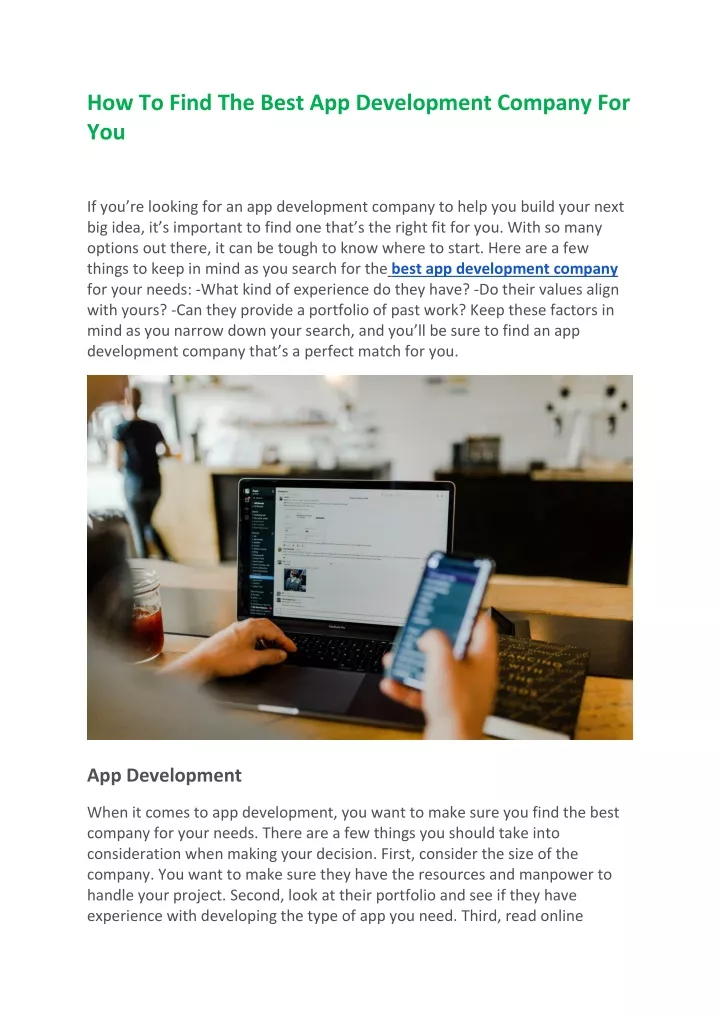 how to find the best app development company