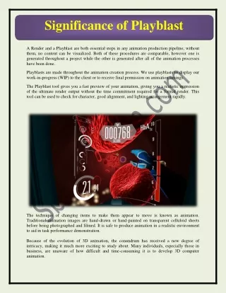 significance of playblast