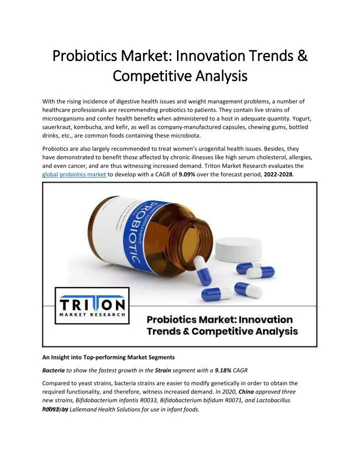 probiotics market innovation trends competitive analysis