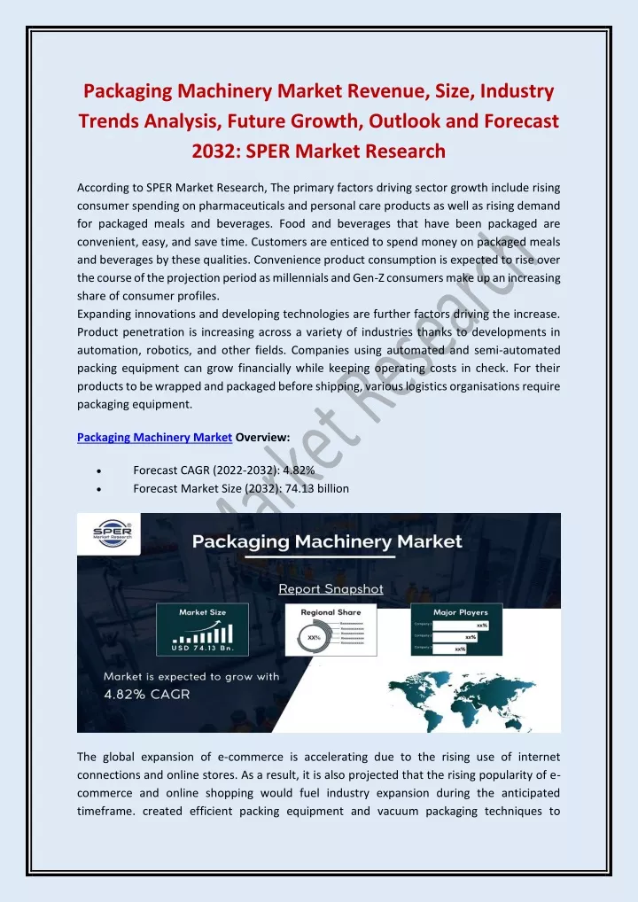 packaging machinery market revenue size industry