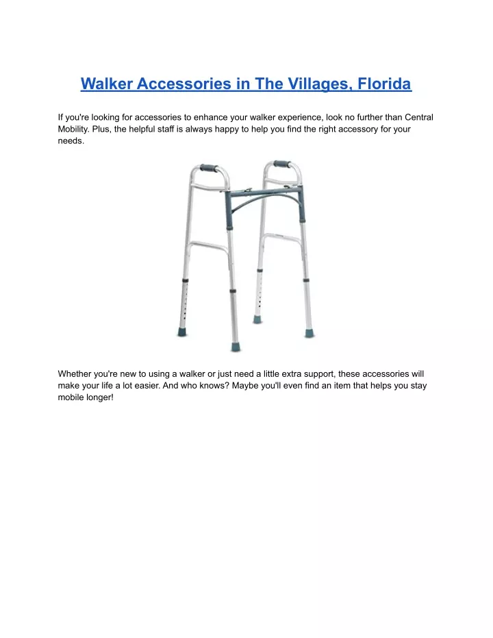 walker accessories in the villages florida