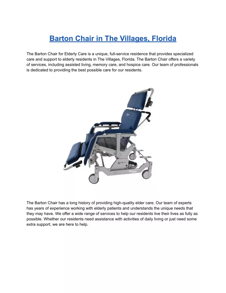 barton chair in the villages florida