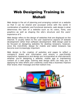 web designing training in Mohali