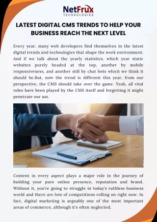Latest Digital CMS Trends to Help Your Business Reach the Next Level You are here