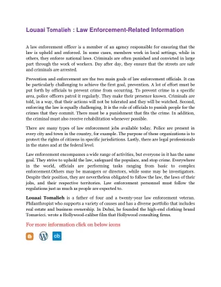 Louaai Tomalieh Law Enforcement Information