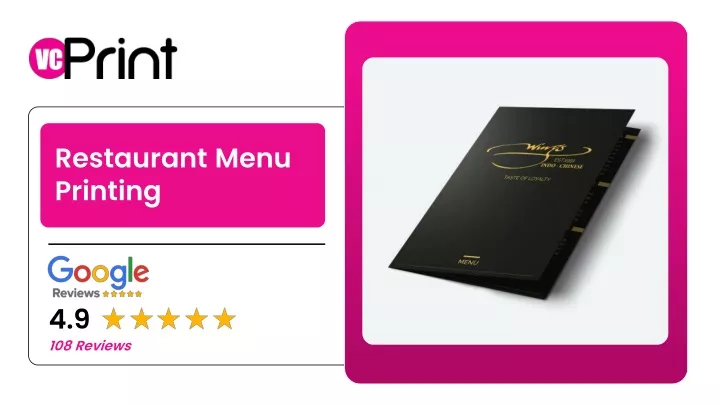 restaurant menu printing