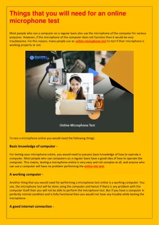 things that you will need for an online