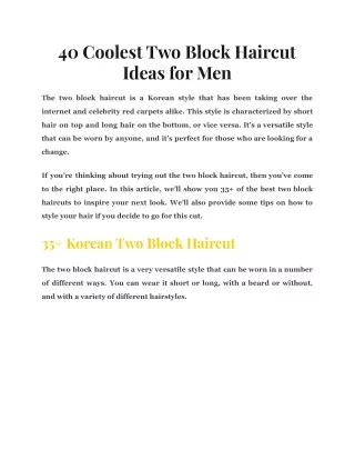 40 Coolest Two Block Haircut Ideas for Men